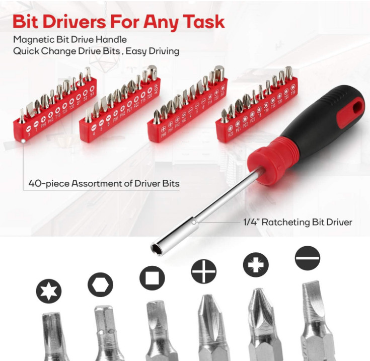 248-Piece Auto Repair Tool Kit, Mixed Sockets & Wrenches Hand Tool Set w/ Case