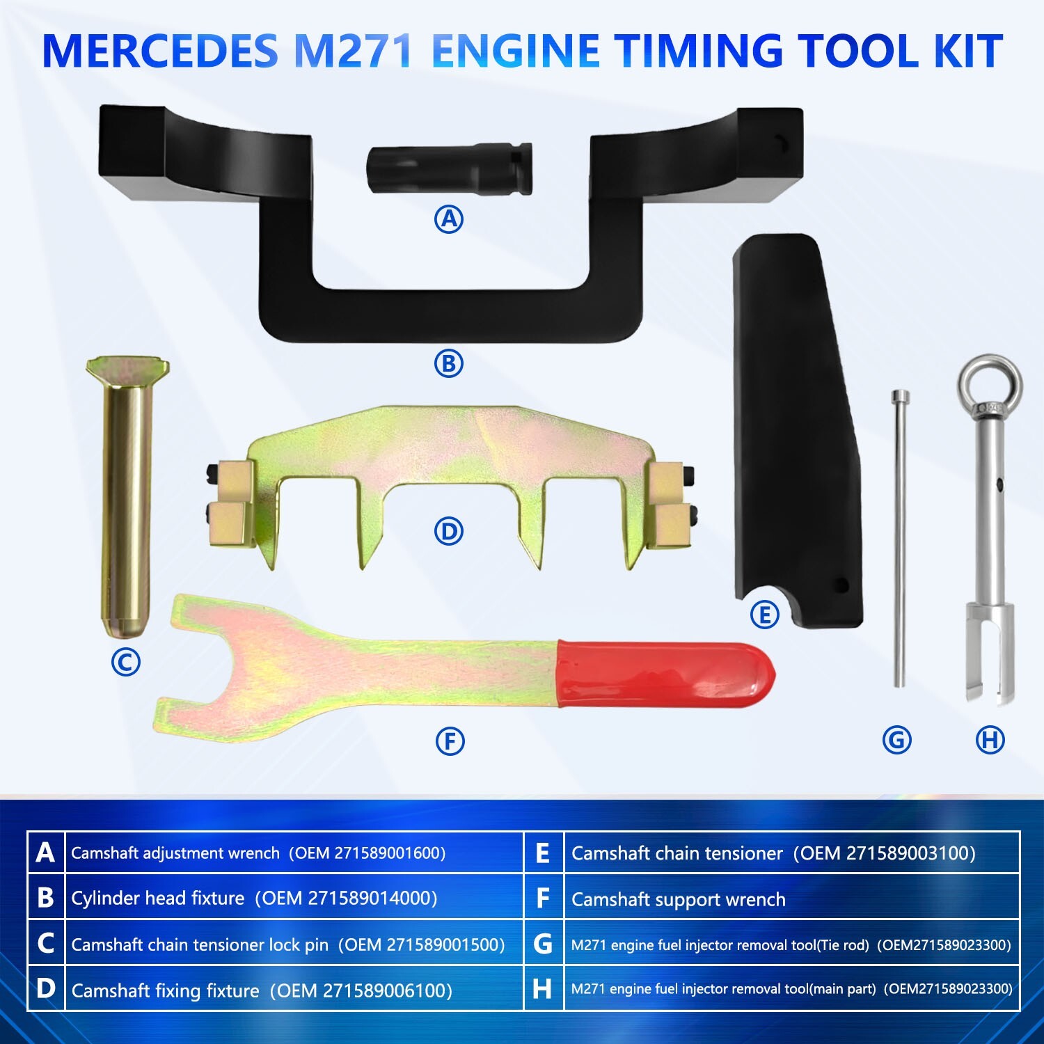 8PCS Engine Camshaft Timing Tool Set for Mercedes-Benz M271 1.8 litre chain