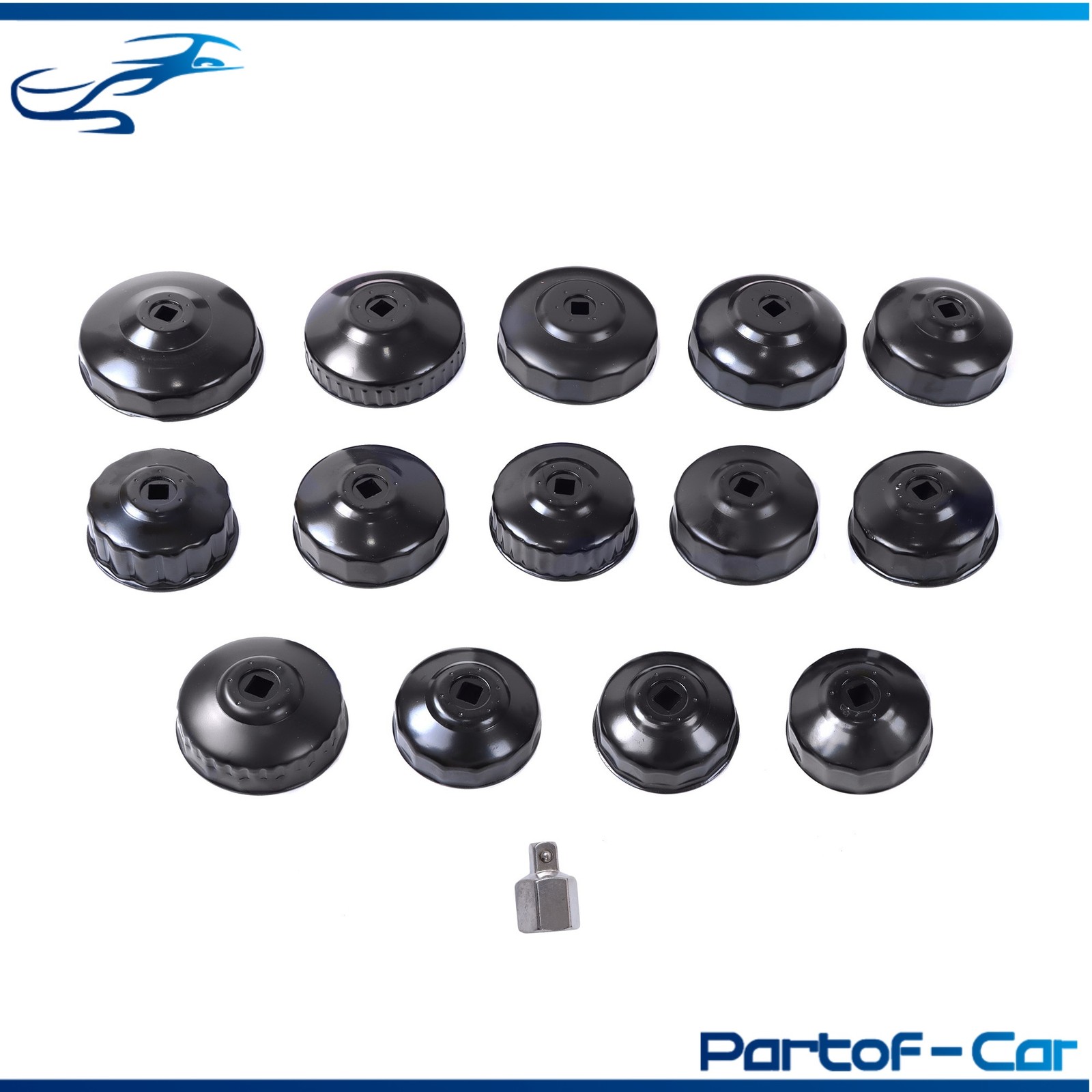15Pcs Cup Type Oil Filter Cap Wrench Socket Removal Tool Set W/case