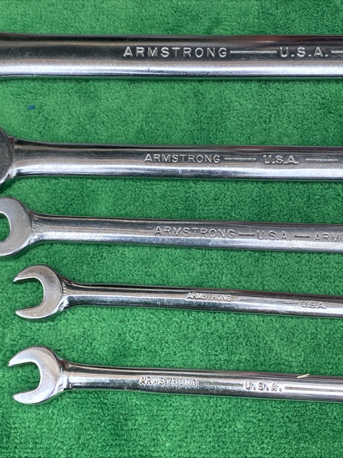 12 PC ARMSTRONG COMBINATION WRENCH SET 5/16” To 1-1/4 USA Vintage USA