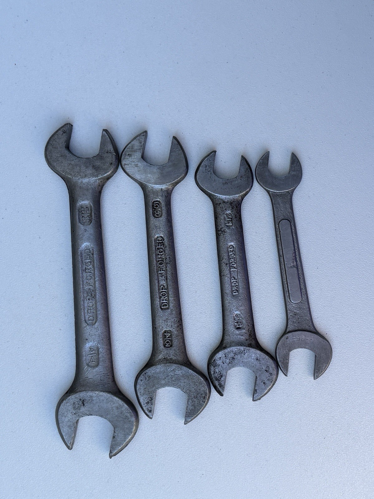 Vintage Barcalo Buffalo USA Drop Forged Open End Wrenches Lot of 4 7/8 3/4 19/32