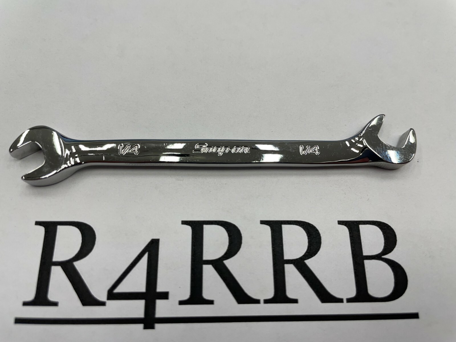 Snap-On Tools USA NEW 1/4″ SAE 4 Way Open End Angle Head Chrome Wrench VS8B