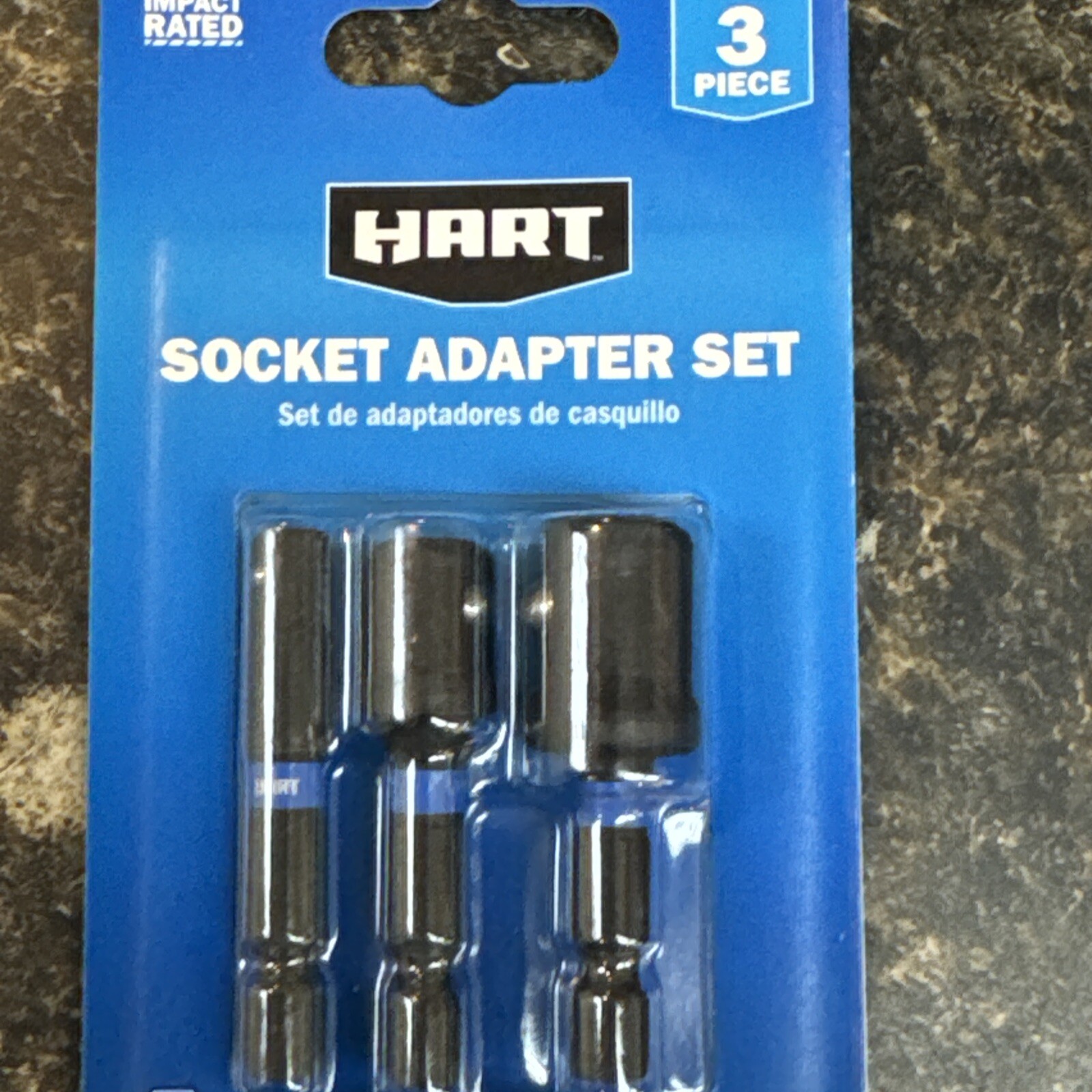 3-Piece Socket Adapter Set, 1/4-inch, 3/8-inch, 1/2-inch. Hart Brand