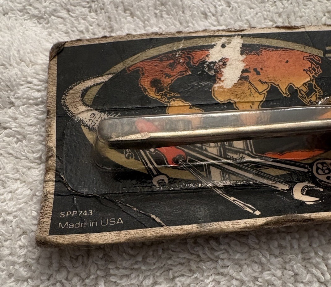 Snap On Vintage Mini Flat Head Hard Handle Screwdriver w/Pocket Clip