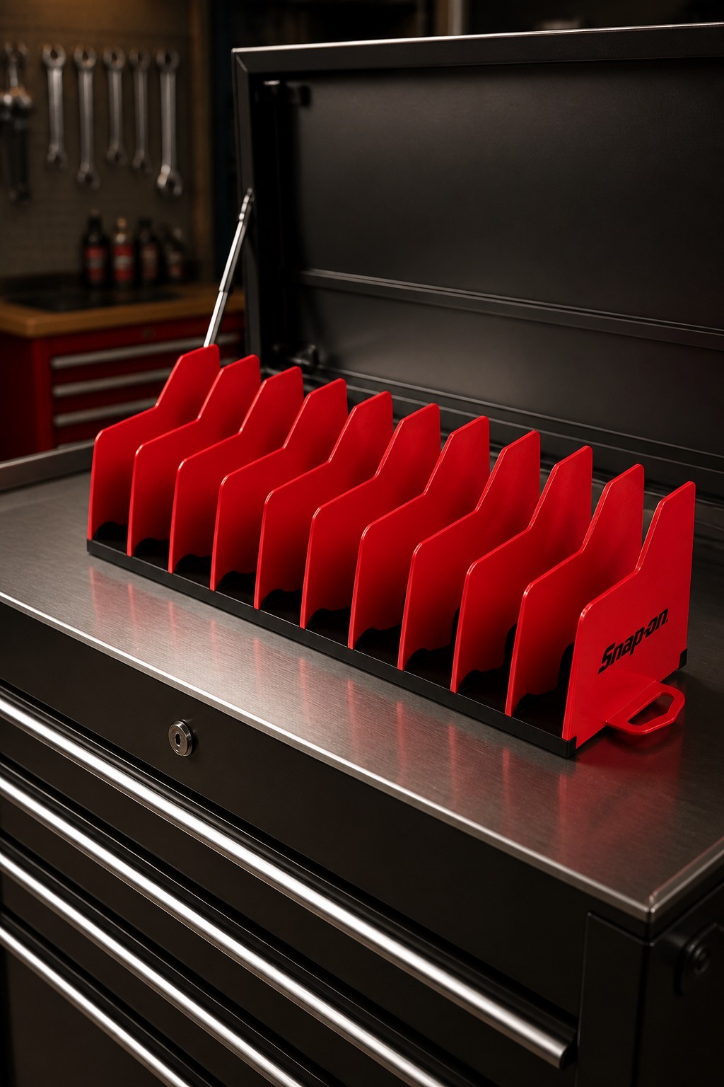 Snap On Tools 10″ Pliers Holder Organizer RED Non-slip rubber base USA KAPL10RD