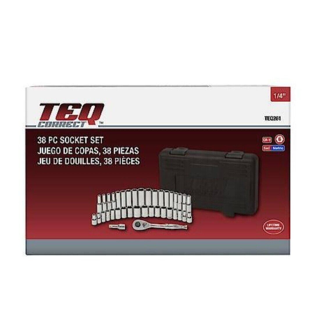TEQ Correct 38 Pc 1/4″ Dr Socket Set 6 point By GearWrench
