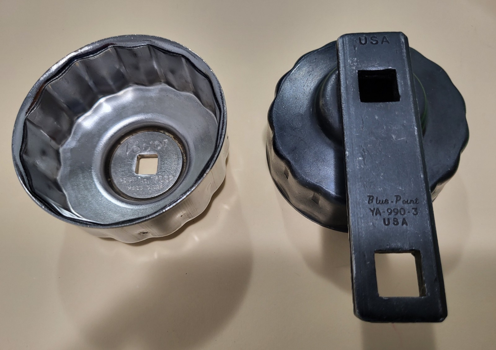 Oil Filter Socket Wrench Blue-Point #YA-990-3 1/2Dr And Vector #17002 3/8Dr USA
