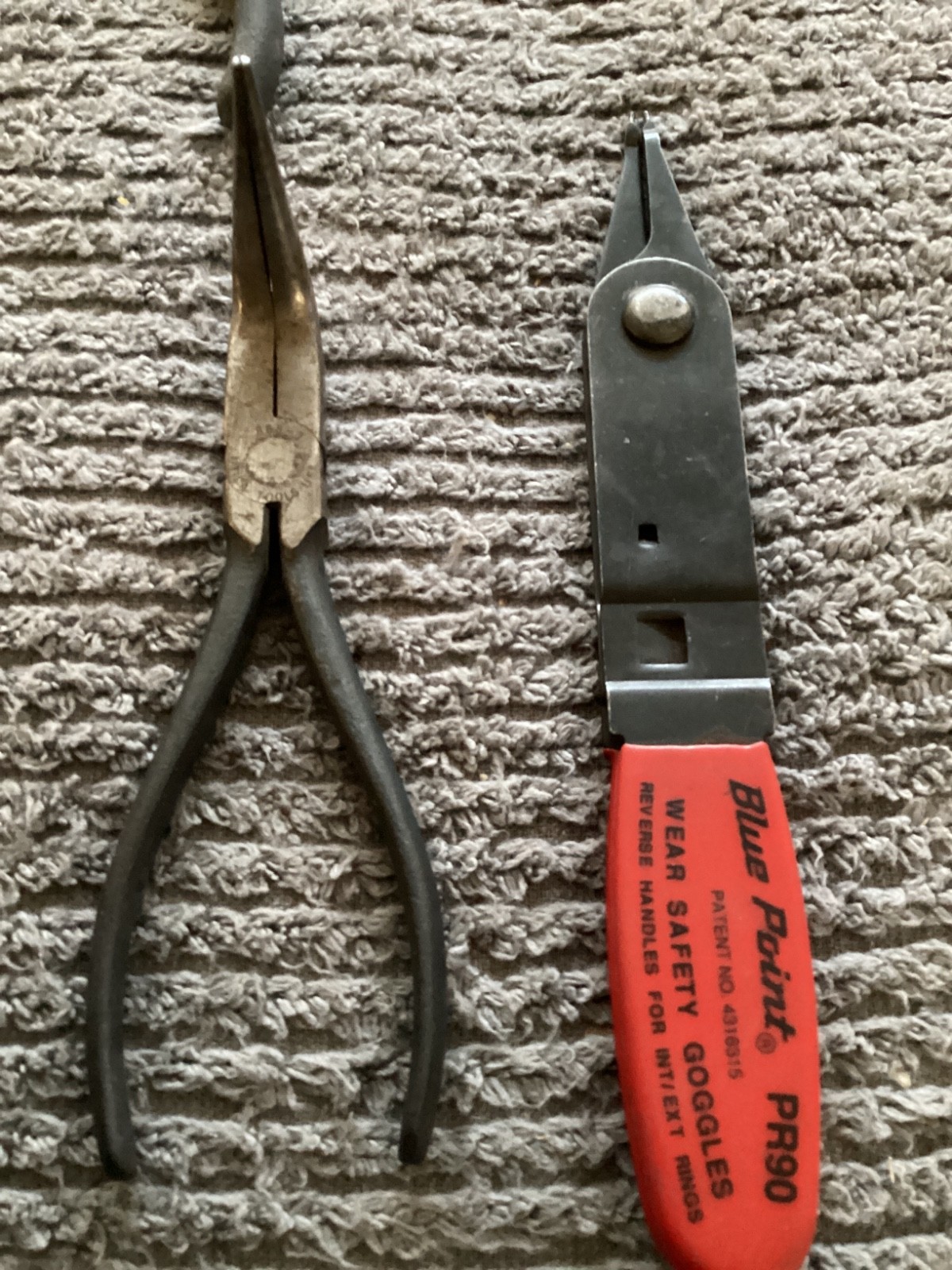 19 Pliers: Blue-Point Tools PR90 Snap Ring Pliers, Utica 888-1, Needle Nose etc