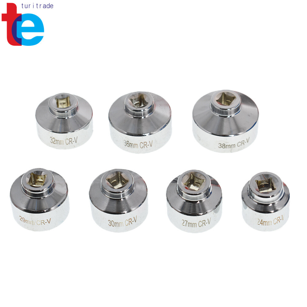 7-Piece Paper Cartridge Housing Oil Filter Cap Wrench Socket Set Tool Kit