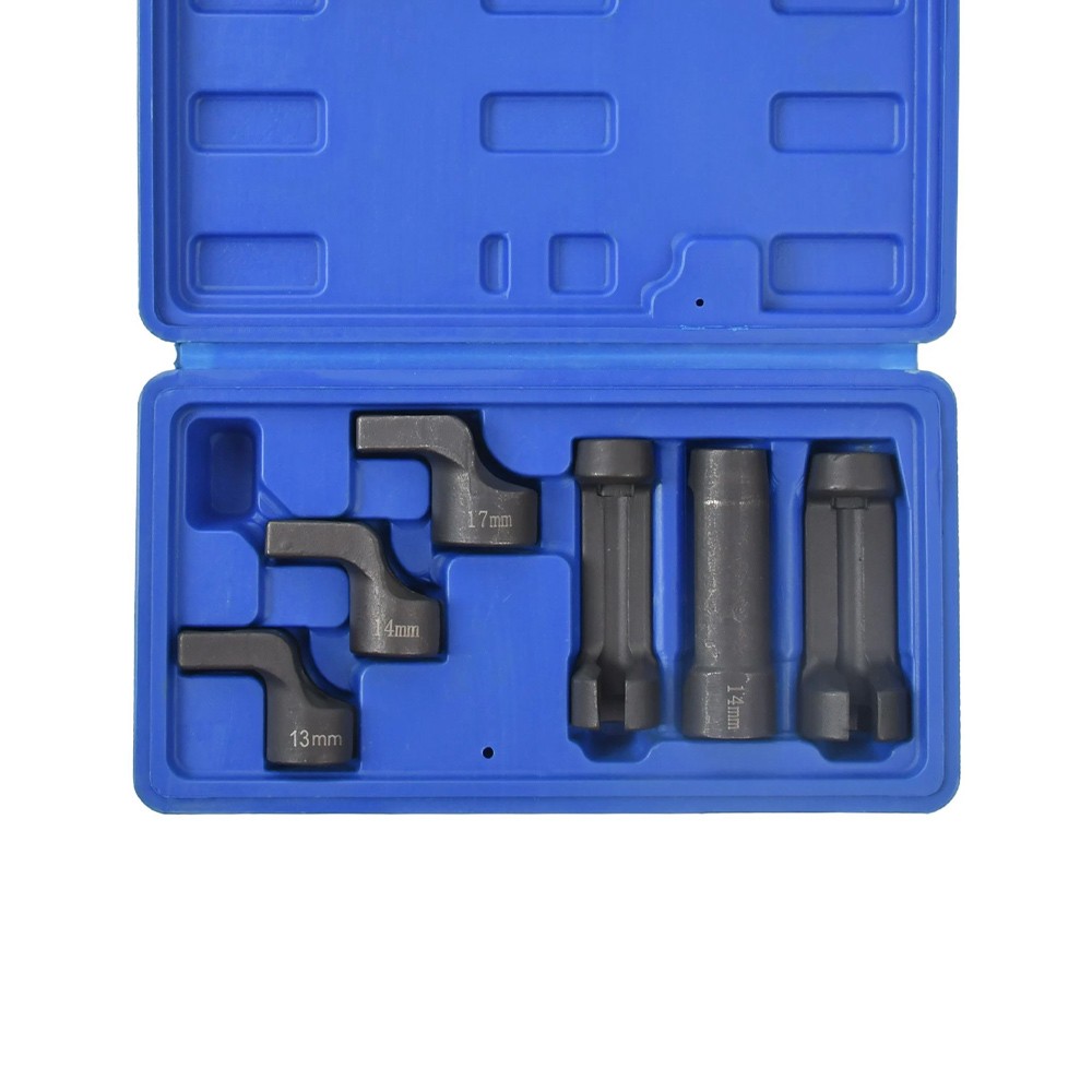 6pc Exhaust Gas Temperature EGT DPF Sensor Socket Removal Tool Set 13, 14, 17mm