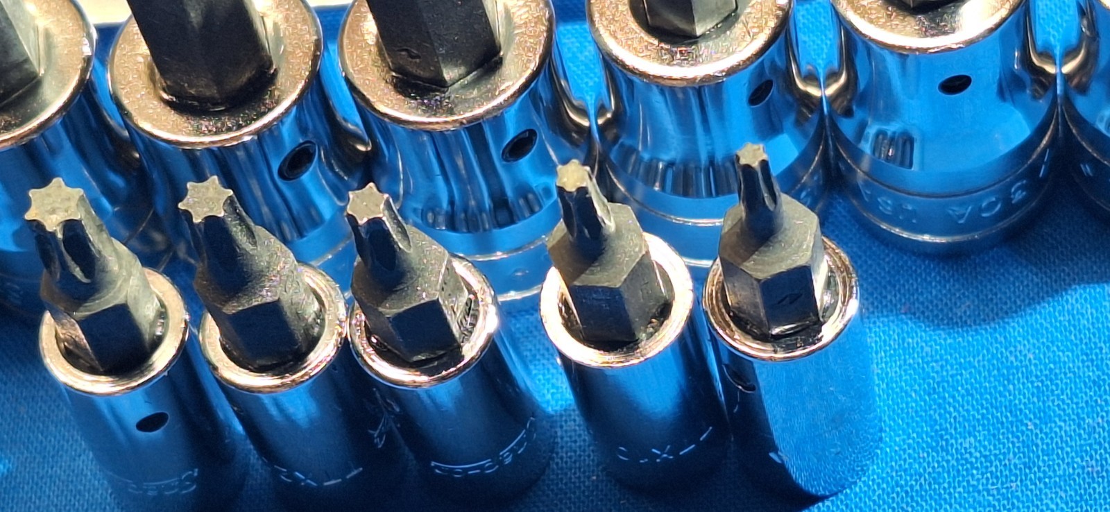 1986 Snap-On 211FTXY +1 12pc Torx bit socket set T55-T8 Includes FTX500 GM torx