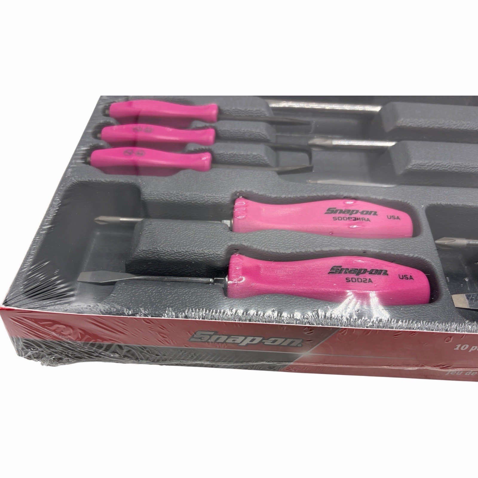 Snap On Tools Pink Hard Handle Combination Screwdriver Set SDDX70APP 7 Piece New