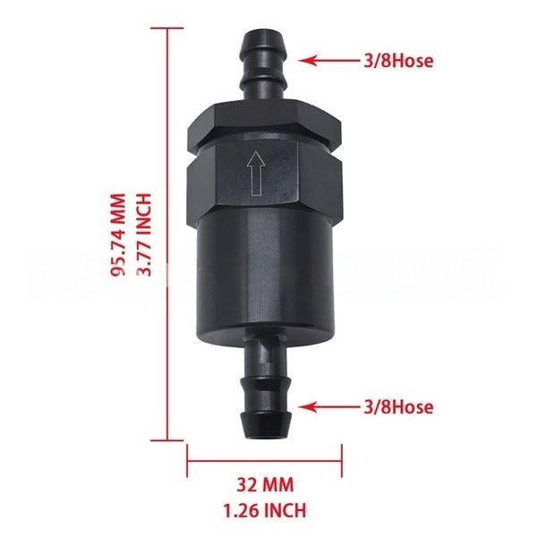 Inline Fuel Filter Billet Aluminum 6061-T6 Billet Removable Reusable Element