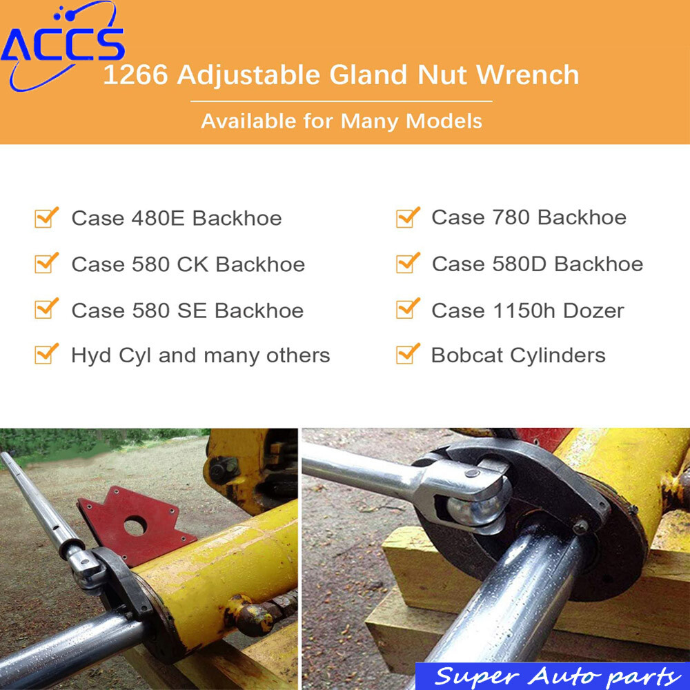 Adjustable Gland Nut Wrench 1266 & 7463 Spanner Tool Kit for Hydraulic Cylinder