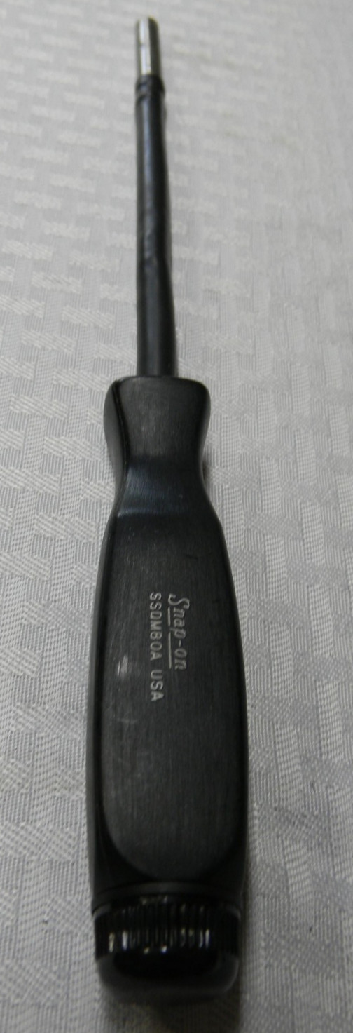 VINTAGE SNAP-ON 12″ LONG BLACK HARD HANDLE MAGNETIC TORX BIT DRIVER #SSDM80A
