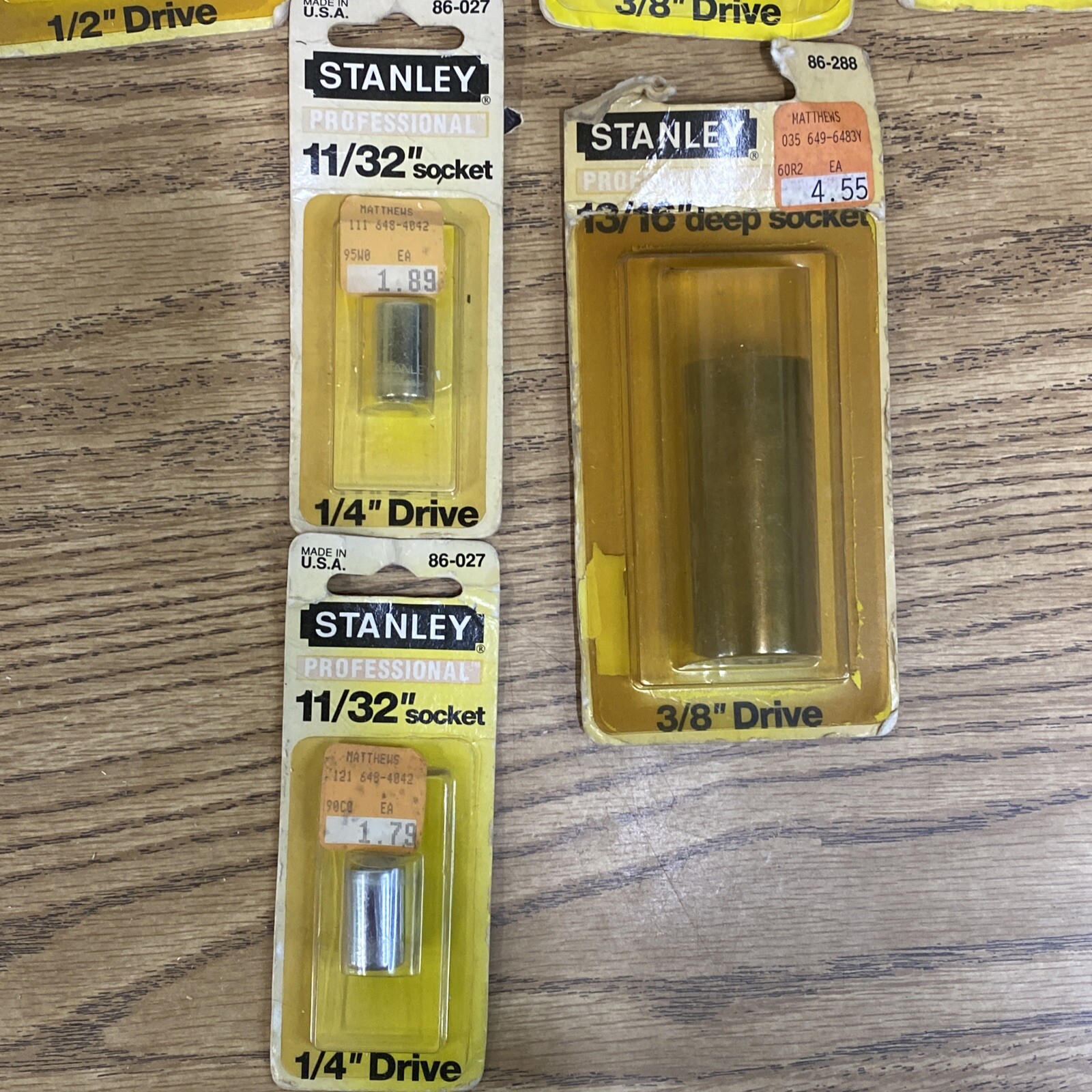 Vintage Stanley Professional Standard Metric Socket Tools Lot Bundle U.S.A.