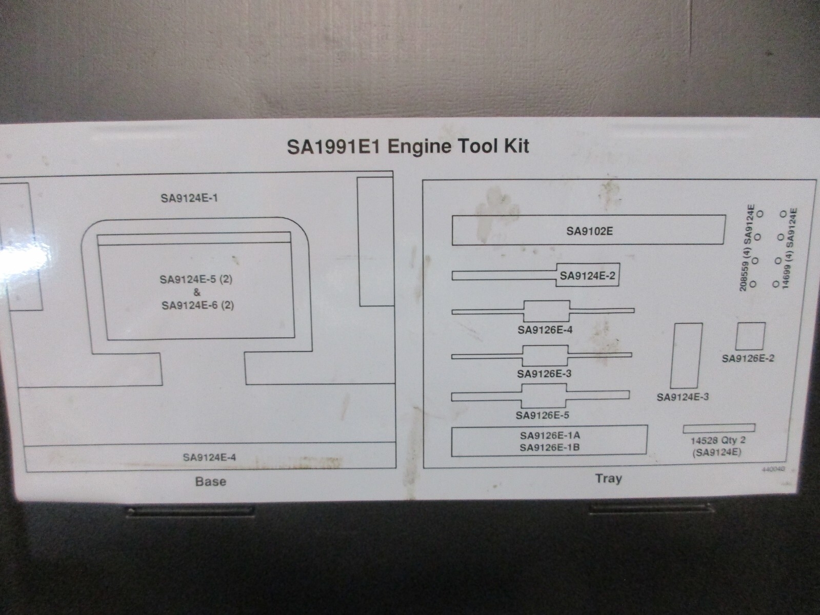 KENT MOORE SATURN SA9124E-1 & SA1991E2 SPECIALTY SERVICE TOOL ENGINE KIT SET