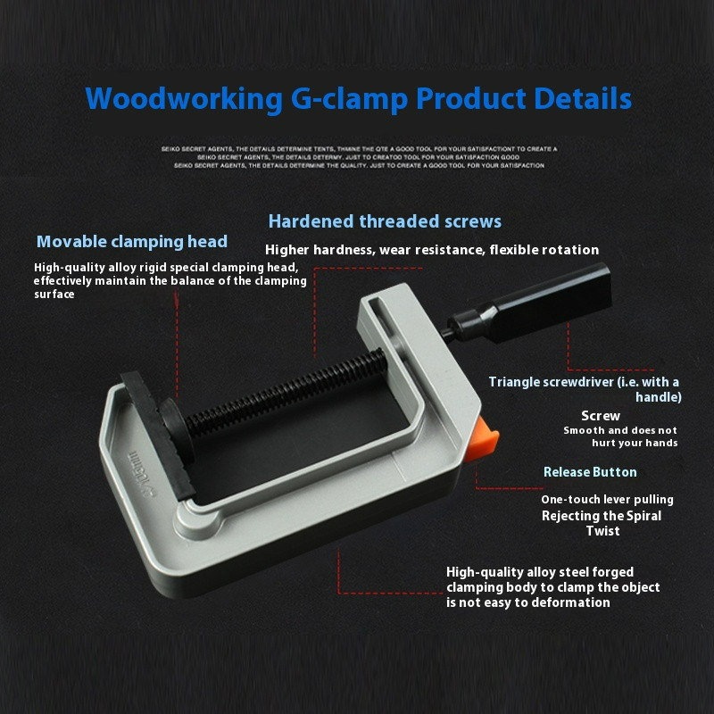 Aluminium G-clamp Woodworking Jig Lightweight F-clamp C-clamp Woodworking Jig