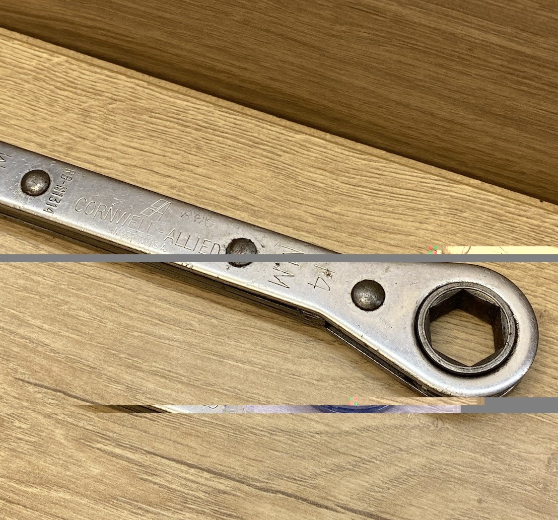 Vintage Cornwell Allied RB-M1314 Ratcheting Box Wrench 11mm 14mm USA Works