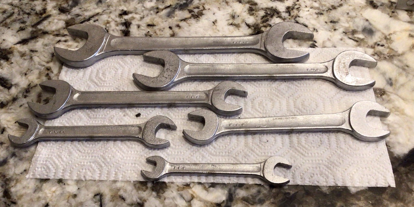 Lot of 6 Penens Corp Double Open End Wrench Tool Chicago In Holder