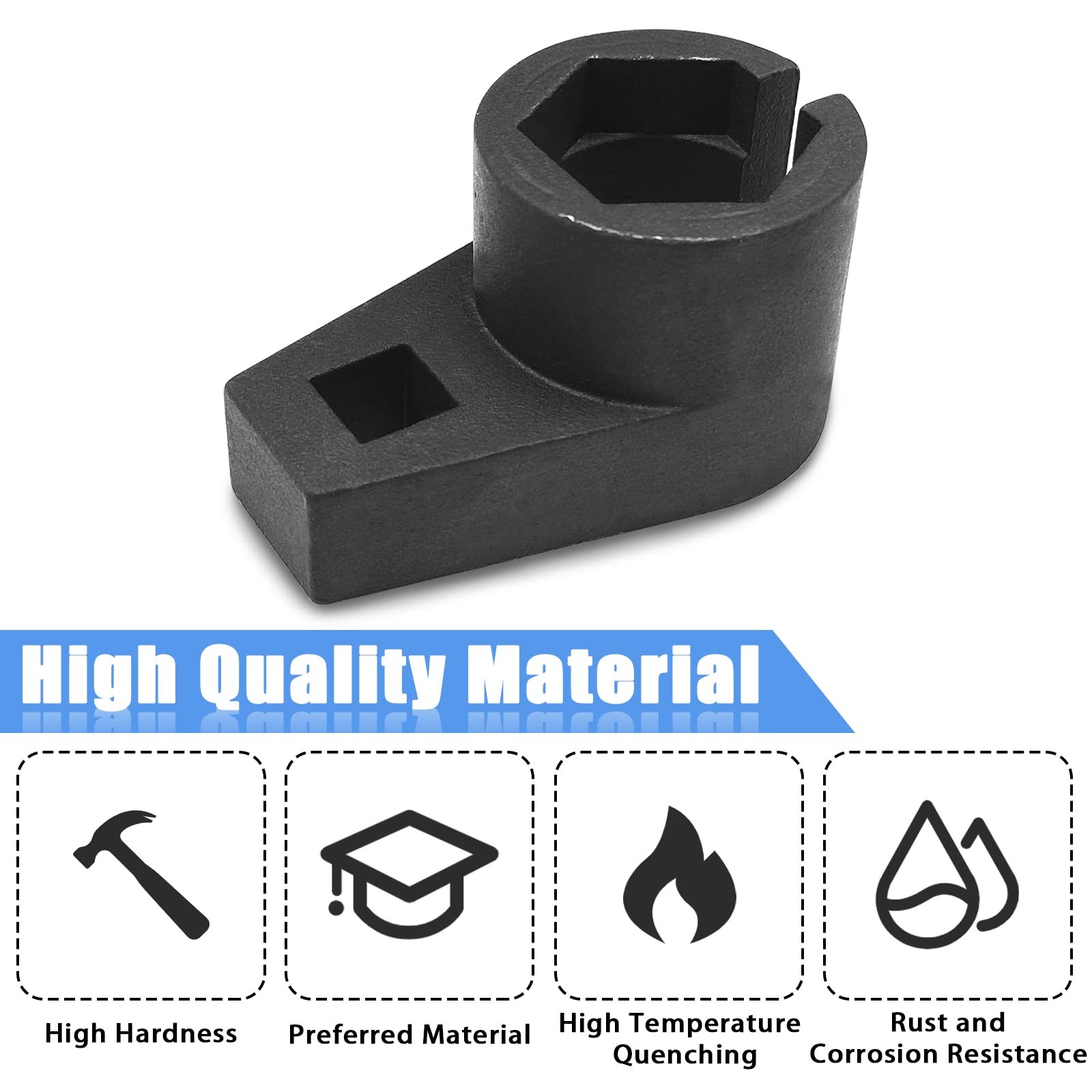 Oxygen Sensor Socket, 3/8-Inch Drive, 7/8-Inch (22mm), Wire Gate Accesses Sensor