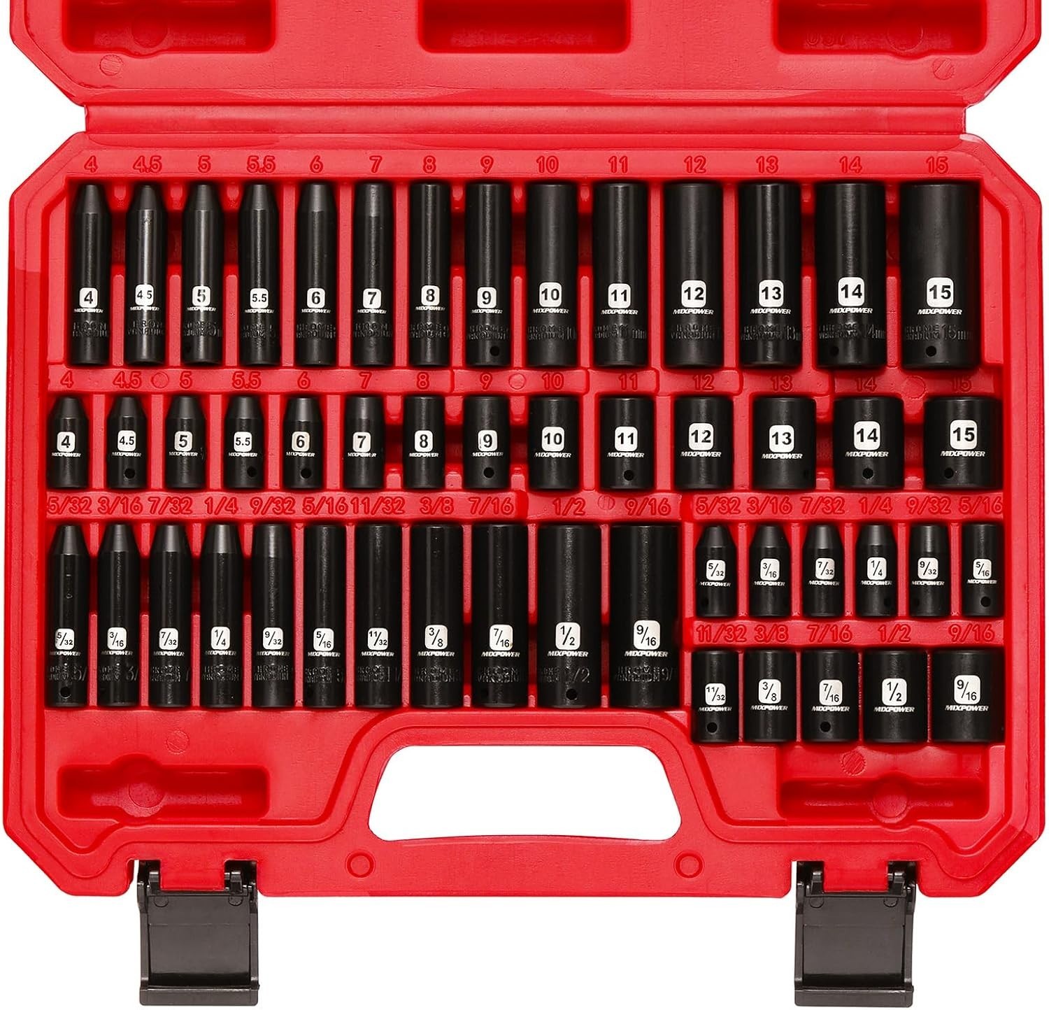 Complete 50-Piece 1/4 Inch Drive Socket Set | SAE/Metric with High-Torque Design