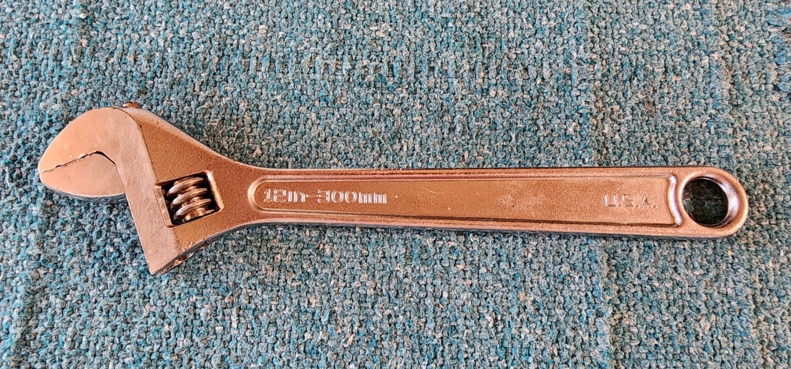 VINTAGE KLEIN TOOLS, INC., 506-12 ADJUSTABLE WRENCH 12″, 300mm OAL! MADE IN USA!