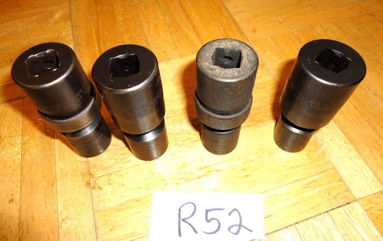 SNAP-ON TOOLS UNUSED 4 PIECE 1/2 DR. METRIC SWIVEL IMPACT SOCKETS 15, 17, 18, 19
