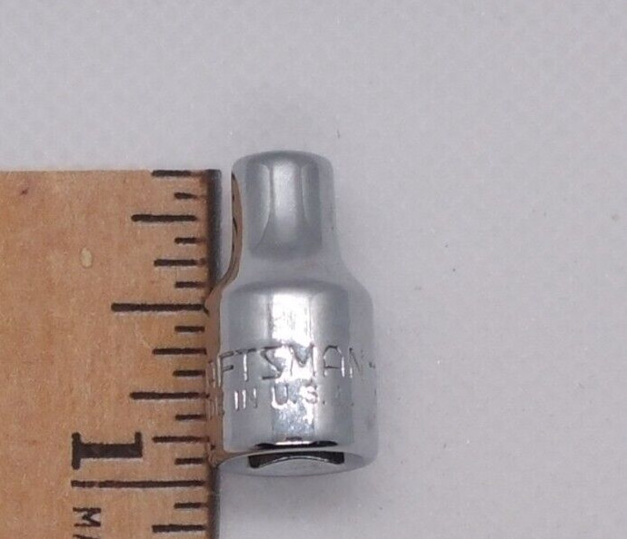 Vintage Craftsman 1/4″ Drive 4MM 6 Point Shallow Socket Metric EE 43505 USA NOS