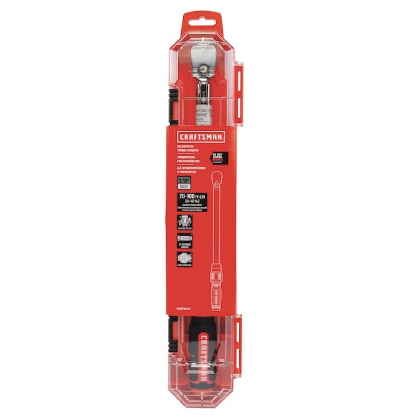 Craftsman 3/8-in Drive Click Torque Wrench (20-ft Lb To 100-ft Lb)