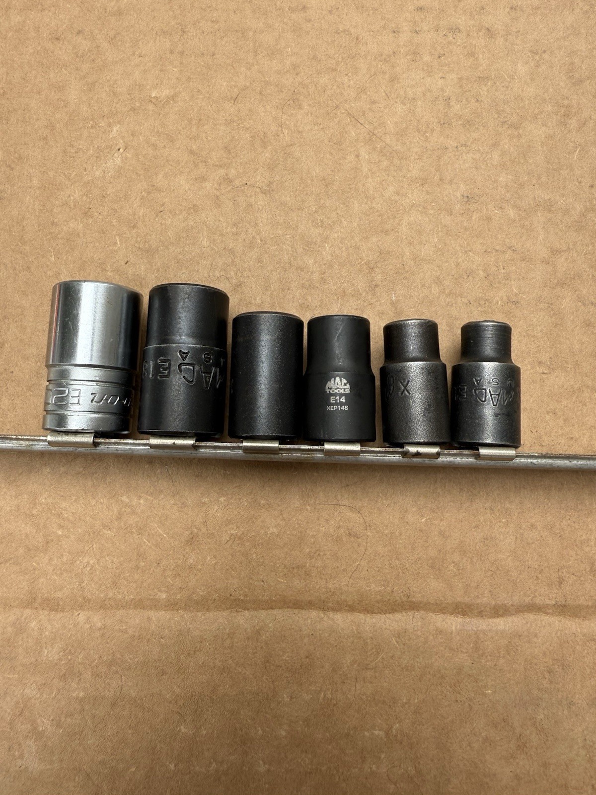 Mac Tools Snap 6 pc set Impact E Torx 1/2 & 3/8 dr E10, E12, E14, E16, E18, E20