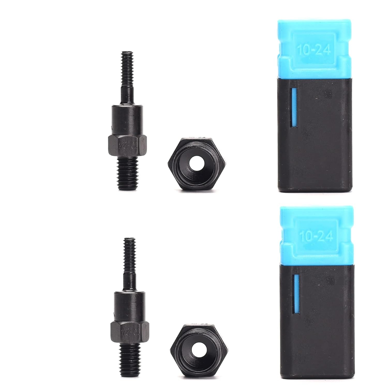 Rivet nut Gun Mandrel and Nose Pieces Accessary (SAE 10-24 2 Pack) Black
