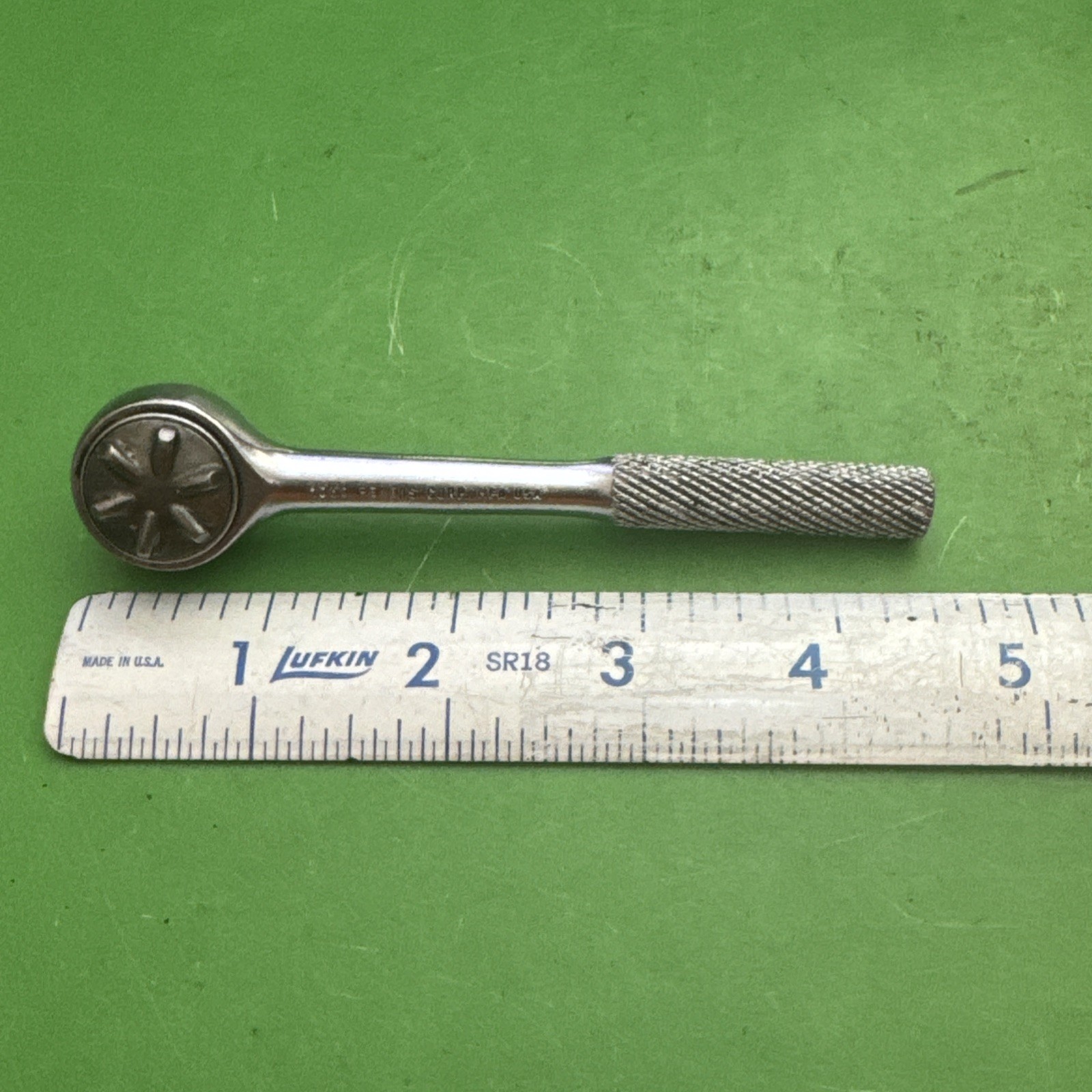 Vintage Penens Corp MFD USA 4.5” Long 1/4″ Drive Knurled Handle Ratchet MPN 1060