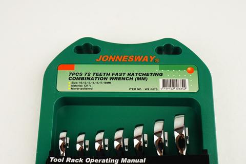 Jonnesway W91107S 7Pcs Fast Ratcheting Combination Wrench 72 Teeth Metric 10-19