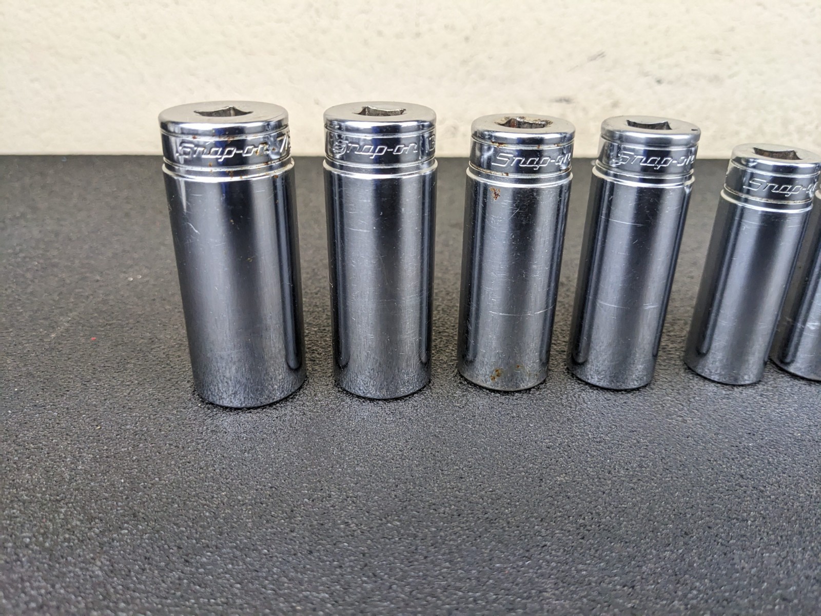 #bn942 Snap-on 211SFSY 1/4″ 7/8″ SAE 11-Piece 3/8″ Drive 6-Point Deep Socket Set