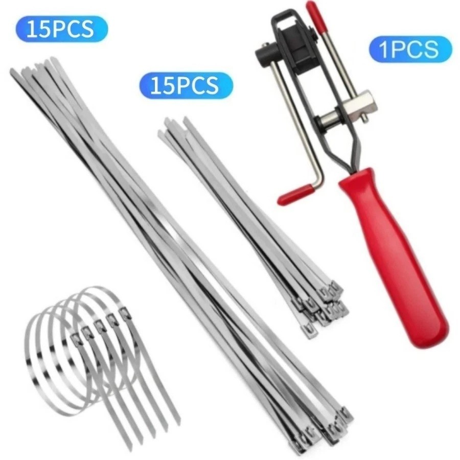 CV Joint Banding Boot Axle Clamp Tools w/ 30 Band and Buckle Clamps For Auto ATV
