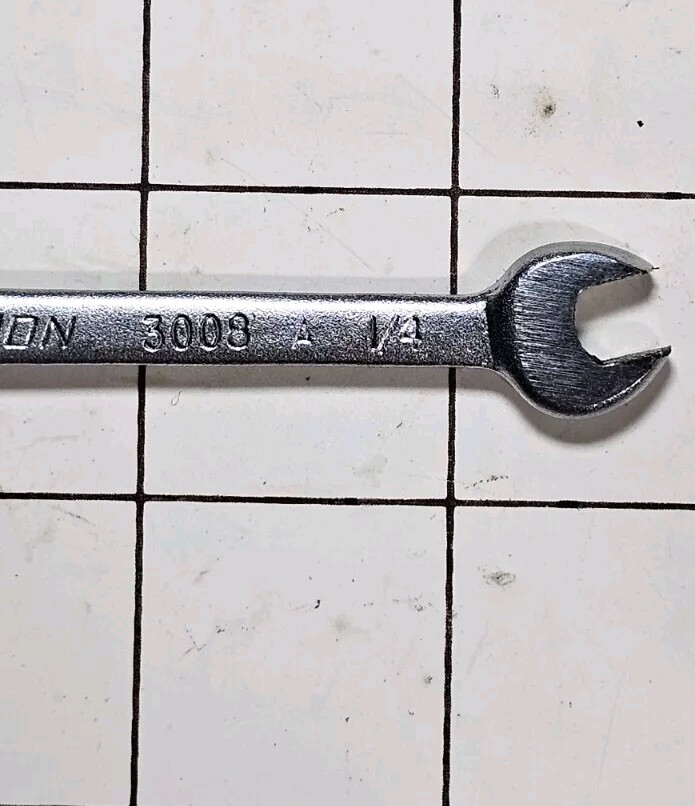 Action Tools USA 3008A 5/16in X 1/4 in SAE Open End Wrench Vintage W Makers Mark