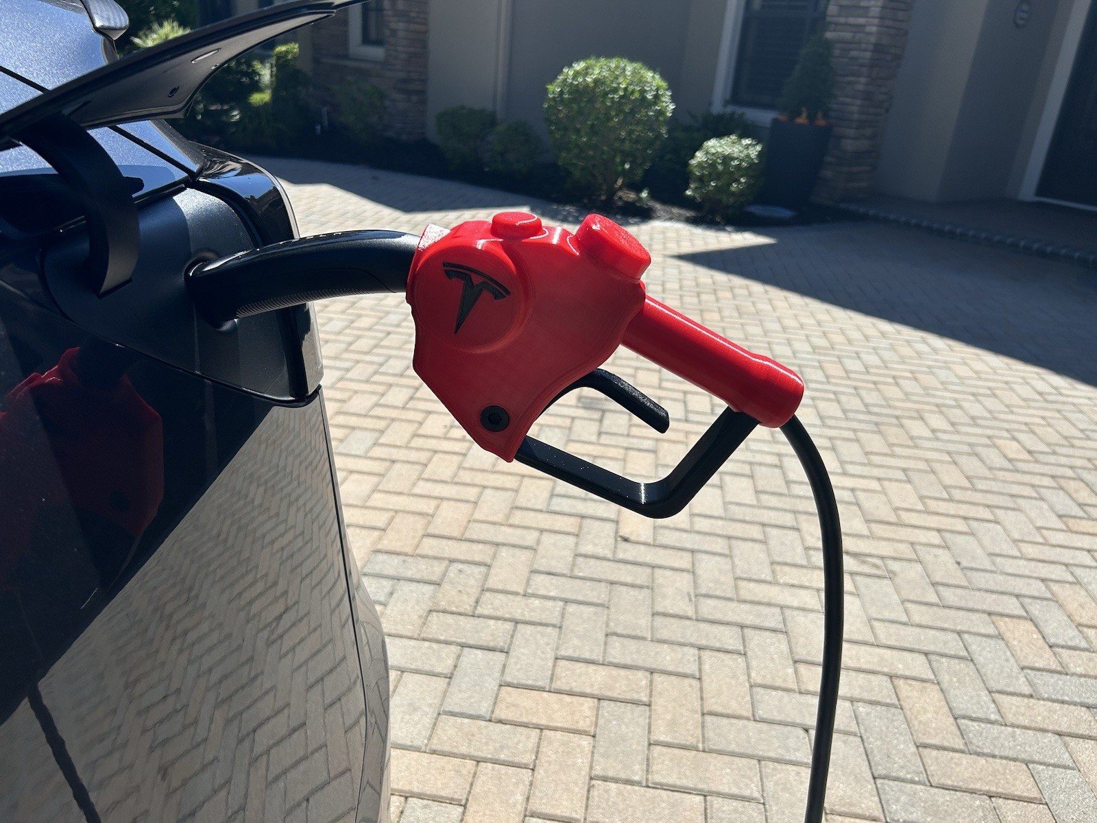 Tesla Mobile Charger Adapter Gas Pump Nozzle Multicolor Custom Made In The USA
