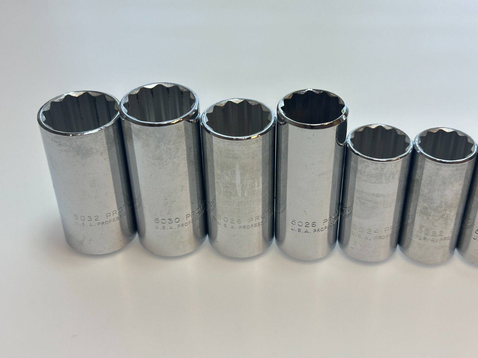 🇺🇸 PROTO Tools USA 11pc SAE 3/8-1″ Deep Socket Set, 3/8” Drive, 12 Point (NOS)