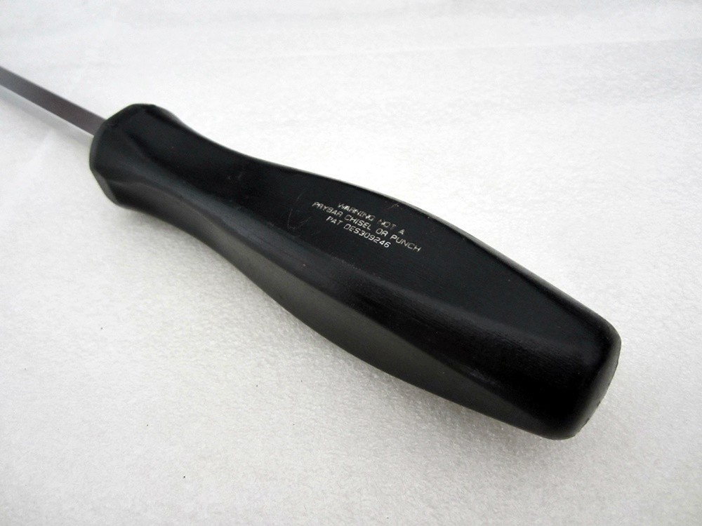 Vintage Snap-on 1/2″ Slotted 12″ Screwdriver SDD412 Black Hard Handle USA