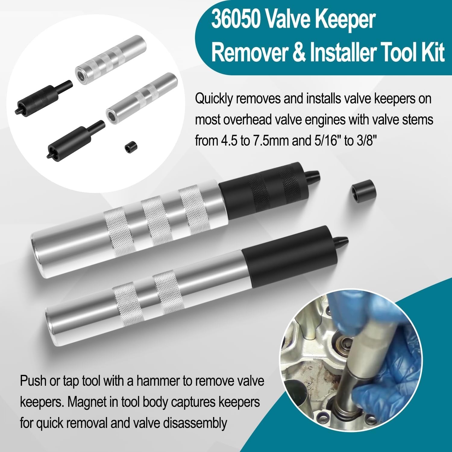 HW0107 Valve Seal Pliers & 36050 Valve Keeper Combo OHC/OHV Cars Moto Marine