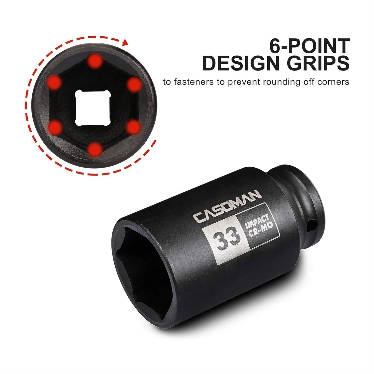 1/2 Inch Drive 33mm 6PT Axle Nut Socket – High-Torque Chrome Molybdenum Design