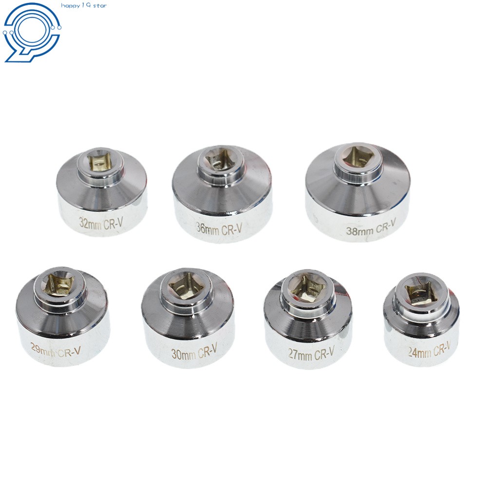 7Pcs Socket Set Tool Kit w/ Box Paper Cartridge Housing Oil Filter Cap Wrench