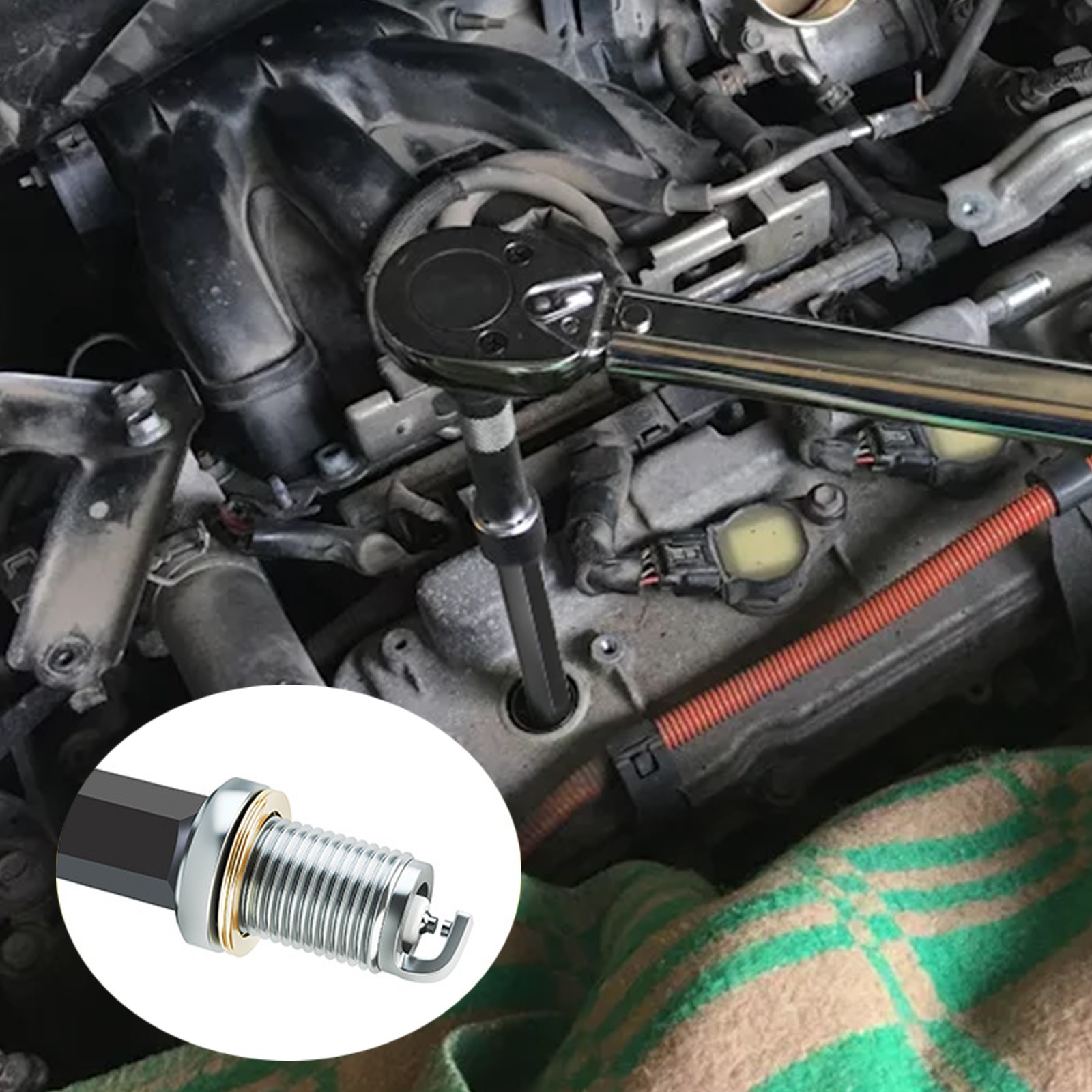 2×Spark Plug Broken Removal Tool Left-Hand Thread Alloy Steel Extractor for Cars