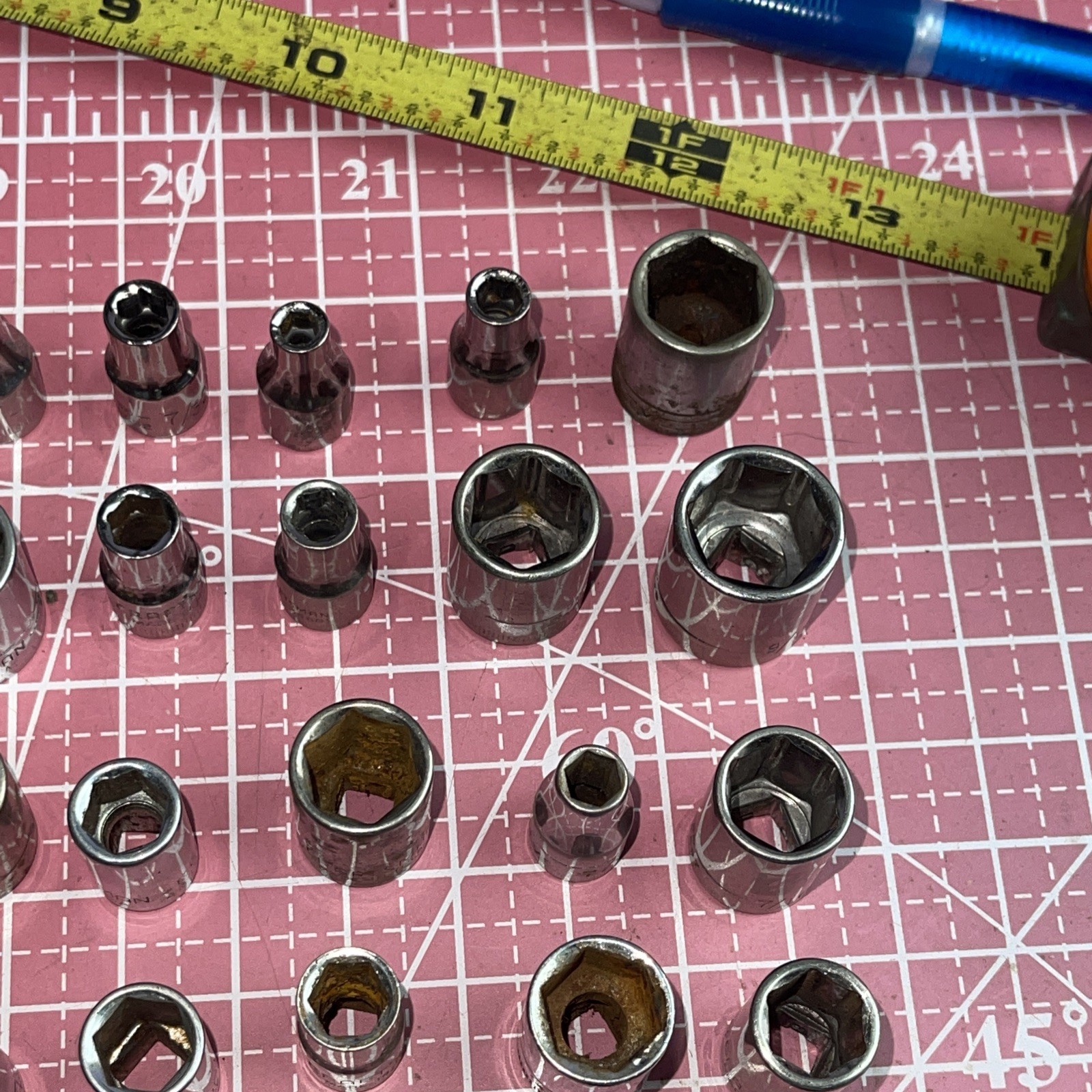 Sears Craftsman USA 150 Piece 1/4” Drive Metric SAE Socket Lot Deep 1/4 6 12 Pt