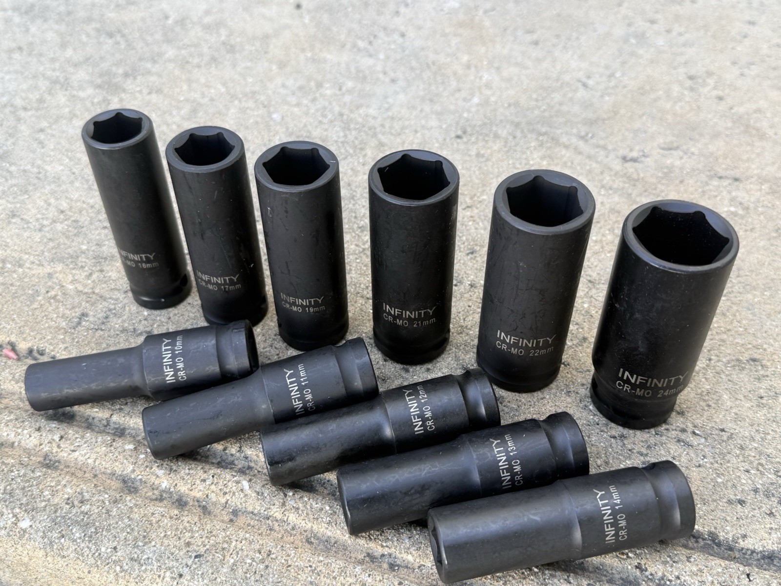 12PC 1/2″ Dr. Deep Impact Metric Socket Set 6 Point 10mm – 24 MM W/ CASE