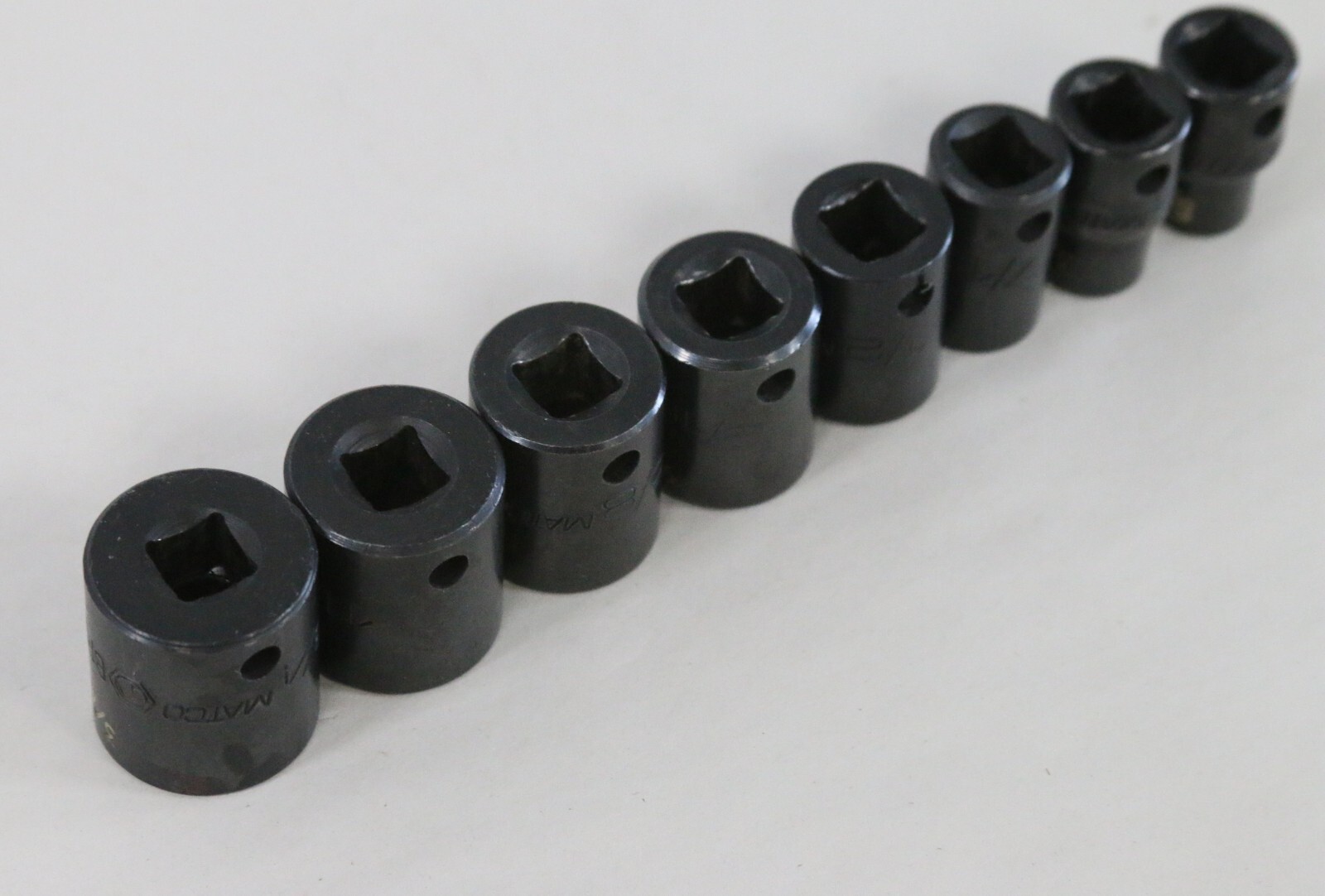 Matco SAE Standard 6 Point Impact Socket Set 5/16″- 3/4″ Pre Owned Free Shipping