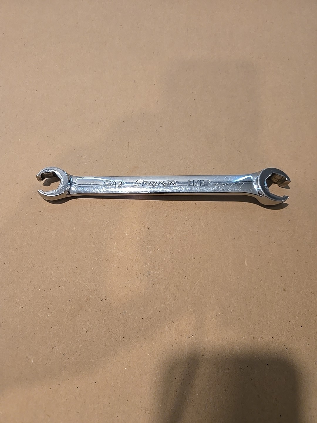 Snap On 5/8″-11/16″ 6PT SAE Chrome Flare Nut End Wrench USA RXFS2022B