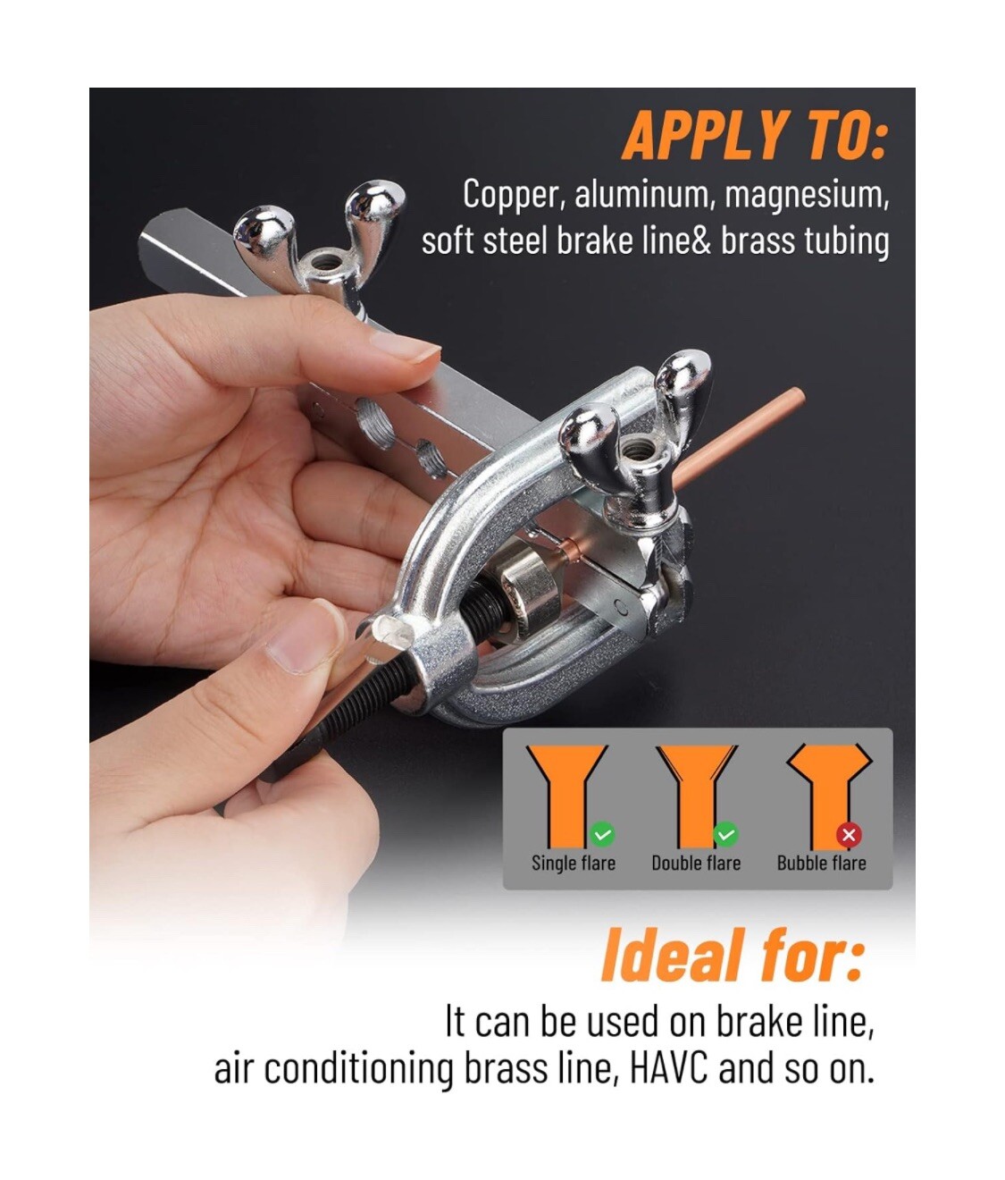 RACEWILL 25 ft 3/16 Copper Coated Brake Line Kit w/ Double & Single Flaring Tool