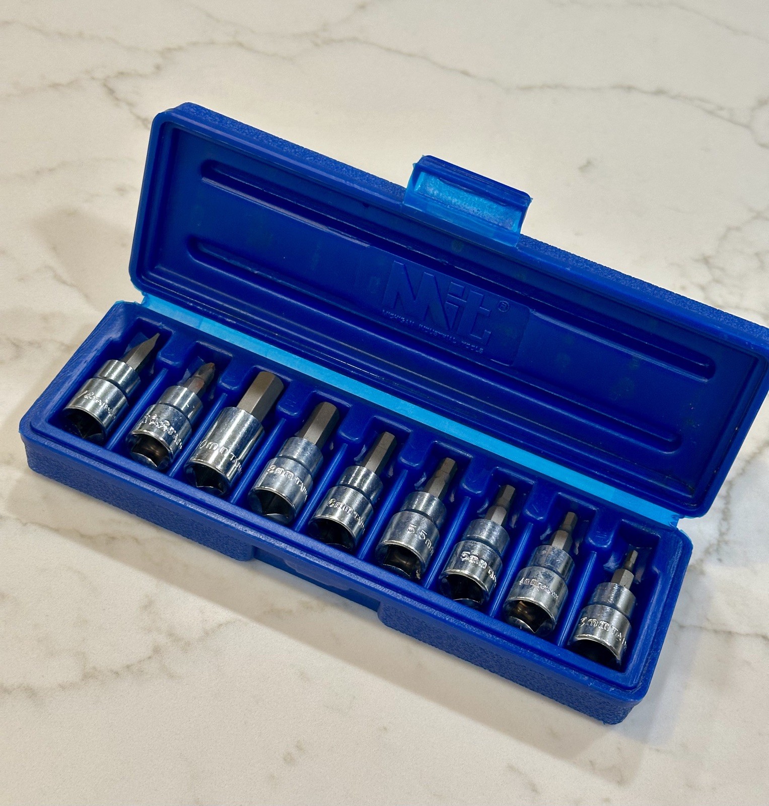 MIT Michigan Industrial Tools Chrome Torx/Star Bits: 9 Piece Lot: Blue Case